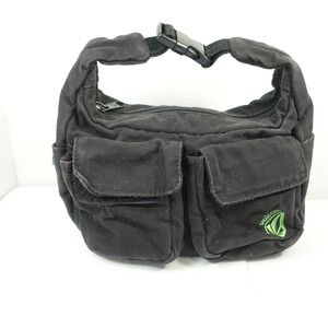 Volcom Mini Purse black canvas buckle cargo Y2k small utility skate shoulder bag